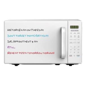 DESCRIPTION: 700W COMPACT MICROWAVE OVEN WITH DRY ERASE DOOR BRAND/MODEL: BLACK+DECKER RETAIL$: $44.88 QTY: 1