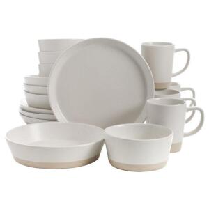 DESCRIPTION: SPECKLED SLIP 16PC STONEWARE DINNERWARE SET BRAND/MODEL: GAP HOME RETAIL$: $48.97 QTY: 1