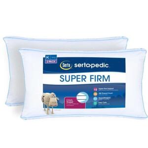 DESCRIPTION: 2CT SET OF SERTAPEDIC SUPER FIRM BED PILLOW BRAND/MODEL: SERTA RETAIL$: $26.82 SIZE: KING QTY: 1