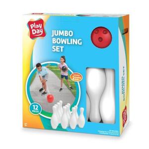 DESCRIPTION: PLAY DAY JUMBO BOWLING SET BRAND/MODEL: AMLOID RETAIL$: $19.97 QTY: 1