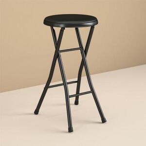 DESCRIPTION: FOLDING METAL STOOL IN BLACK BRAND/MODEL: MAINSTAYS RETAIL$: $15.94 QTY: 1