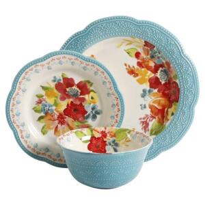 DESCRIPTION: WILDFLOWER WHIMSY 12PC DINNERWARE SET BRAND/MODEL: THE PIONEER WOMAN RETAIL$: $49.97 QTY: 1