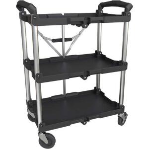 DESCRIPTION: PACK N ROLL FOLDING 150 LB. 3-SHELF UTILITY CART BRAND/MODEL: OLYMPIA TOOLS RETAIL$: $125.99 SIZE: 34"X26.12"X15" QTY: 1