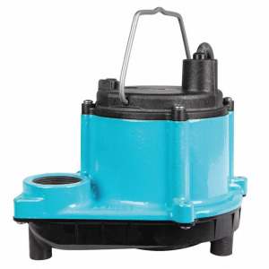 DESCRIPTION: 1/3 HP CAST IRON SUBMERSIBLE SUMP PUMP BRAND/MODEL: LITTLE GIANT RETAIL$: $192.42 QTY: 1