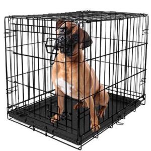 DESCRIPTION: SINGLE DOOR FOLDING DOG CRATE WITH DIVIDER BRAND/MODEL: VIBRANT LIFE RETAIL$: $67.99 SIZE: 31.5"X29"X48" QTY: 1