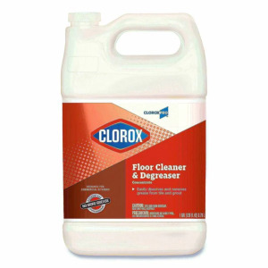 DESCRIPTION: 1 GALLON JUG OF PROFESSIONAL FLOOR CLEANER AND DEGREASER CONCENTRATE BRAND/MODEL: CLOROX INFORMATION: MAKES UP TO 32 GALLONS RETAIL$: $15