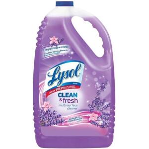 DESCRIPTION: 1 GALLON JUG OF CLEAN & FRESH MULTI-SURFACE CLEANER IN LAVENDER & ORCHID SCENT BRAND/MODEL: LYSOL RETAIL$: $13.08 QTY: 1