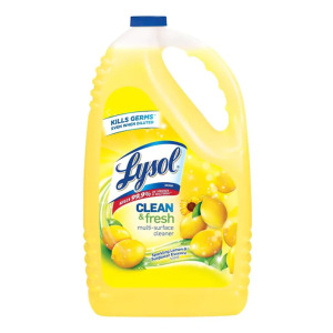 DESCRIPTION: 1 GALLON JUG OF CLEAN & FRESH MULTI-SURFACE CLEANER IN SPARKLING LEMON & SUNFLOWER ESSENCE SCENT BRAND/MODEL: LYSOL RETAIL$: $8.68 QTY: 1