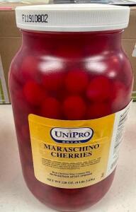 (4) GALLON JUGS OF UNIPRO MARASCHINO CHERRY'S