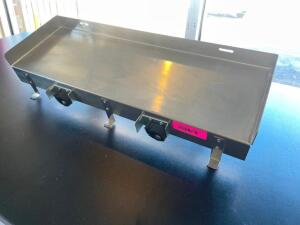 24" X 6" HEAVY DUTY STAINLESS WALL SHELF W/ (2) TOOL HOLDERS.