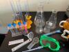 (1) BOX OF ASSORTED BEAKERS AND SCIENCE EQUIPMENT, - 3