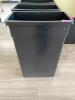 (2) 20 GALLON BLACK BAR SIDE TRASH CANS