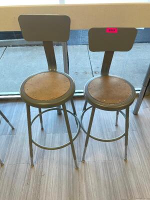 (2) METAL SCIENCE BAR STOOLS