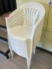 (10) WHITE PLASTIC PATIO STACK CHAIRS