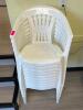 (10) WHITE PLASTIC PATIO STACK CHAIRS - 2