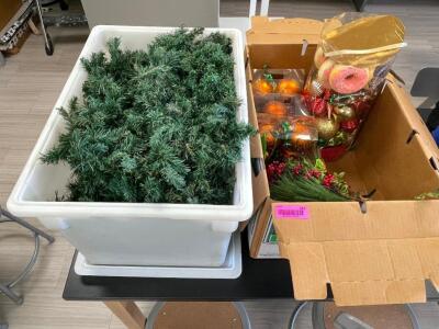 (2) BOXES OF CHRISTMAS DECORATIONS.