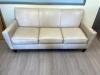 78" TAN PLEATHER / VINYL COUCH.