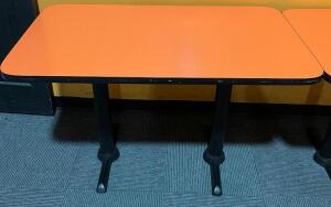 (2) 48" X 30" COMPOSITE TABLES W/ DOUBLE PEDESTAL BASE