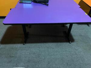 (2) 72" X 30" COMPOSITE TABLES W/ DOUBLE PEDESTAL BASE