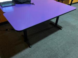 (2) 72" X 30" COMPOSITE TABLES W/ DOUBLE PEDESTAL BASE