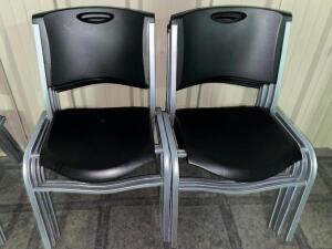 (8) LIFT TIME BLACK PLASTIC CHAIRS - STACKABLE