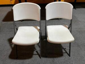 (10) LIFETIME WHITE PLASTIC FOLDING CHAIRS