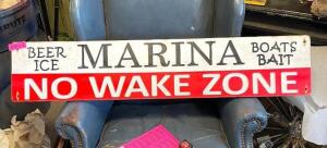 46" X 9" MARINA SIGN, WOOD