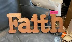 20" X 8" FAITH SIGN, METAL